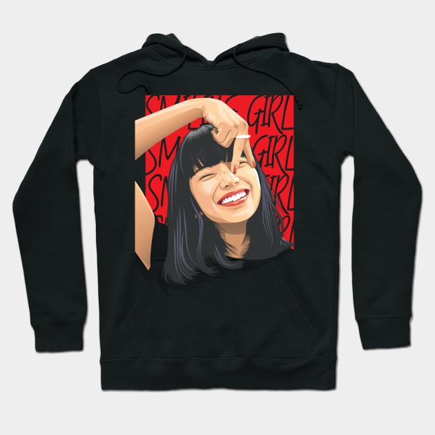 Smiling Girl Vector Hoodie by Laksana Ardie Store